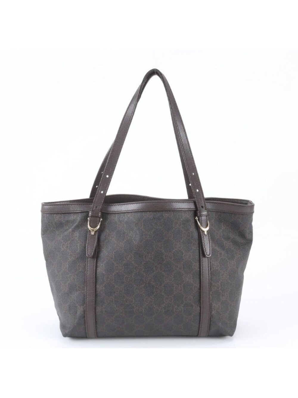 Gucci GG Supreme Leather Tote Bag Shoulder Hand Brown